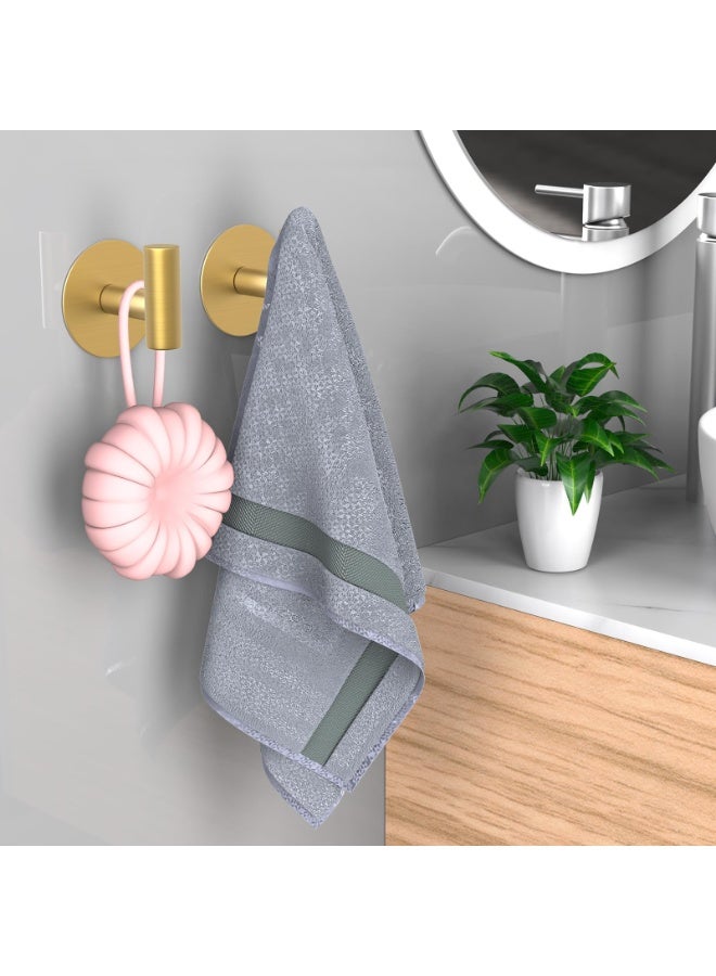 أوشيما 4 قطع الذهب الذاتي اللاصق الخطايق, اللاصق الذهب مناشفة الخطايق, ماتي الفولاذ المقاوم للصدأ لاصق الخطايق للتعليق, 4 حزم منشفة معطف الخطايق, منشفة الخطايق الثقيلة للحمام, غرفة النوم RV والمطبخ - Image 4